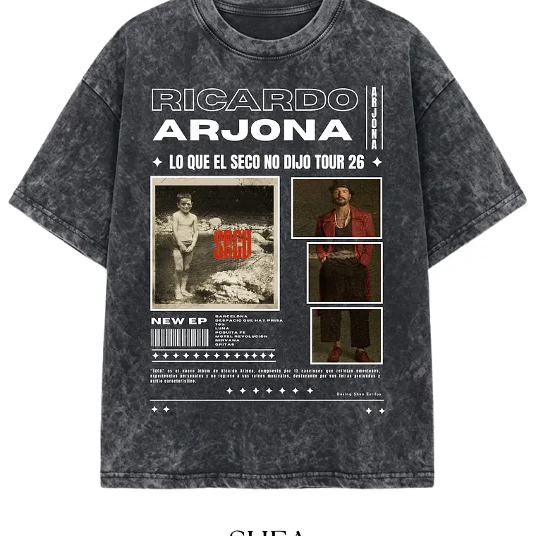 Polera Ricardo Arjona Acid Wash  1