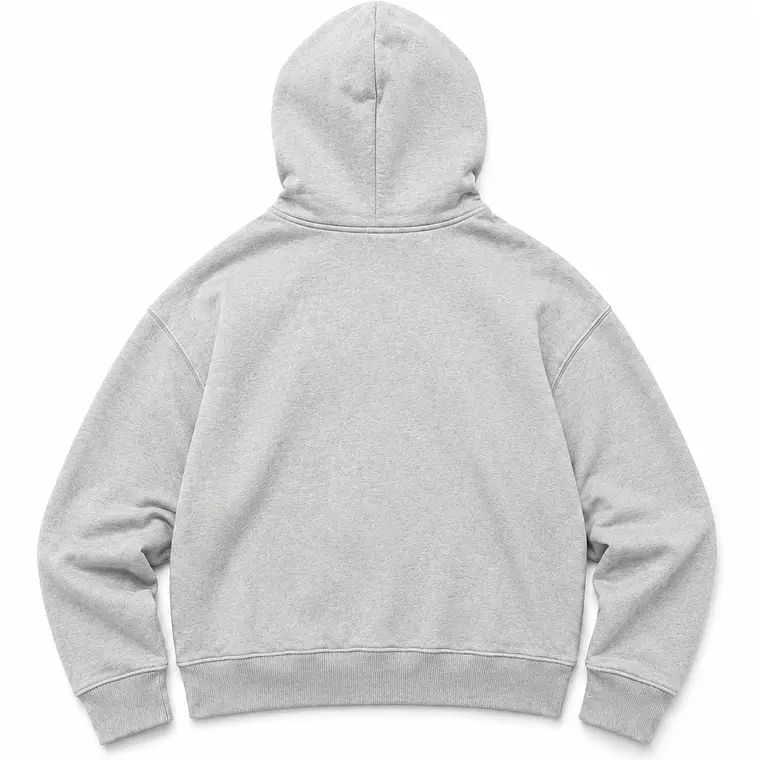 Poleron Boxy Fit Gris Melange  (Sin Estampado) 2