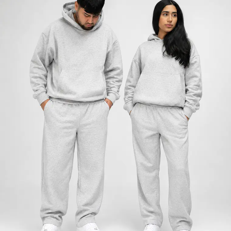 Poleron Boxy Fit Gris Melange  (Sin Estampado) 1