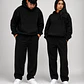 Poleron Boxy Fit Negro (Sin Estampado) - Miniatura 1