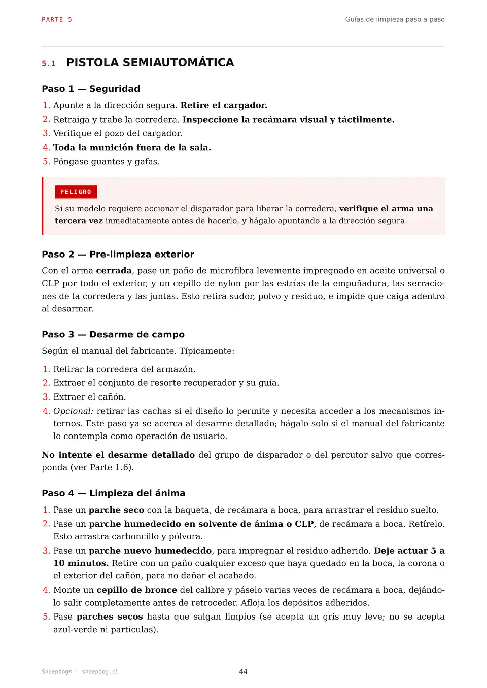 Manual de Limpieza, Mantenimiento e Inspección de Armas de Fuego 7