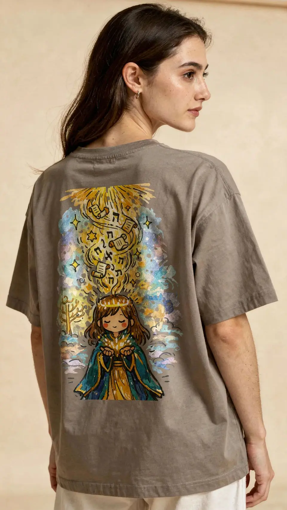 Camisa oversized de manga curta - Arte Colorida - Ágape Oversized Edition 2