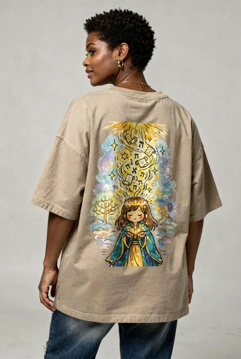 Camisa oversized de manga curta - Arte Colorida - Ágape Oversized Edition 1