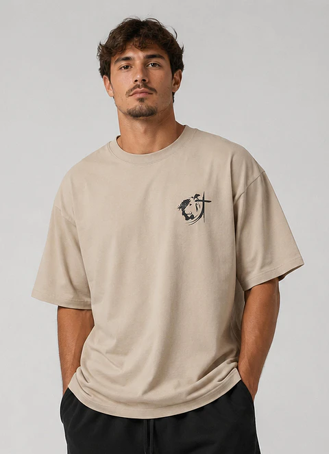 T-shirt de manga curta - Cordeiro e Leão - Ágape Oversized Edition