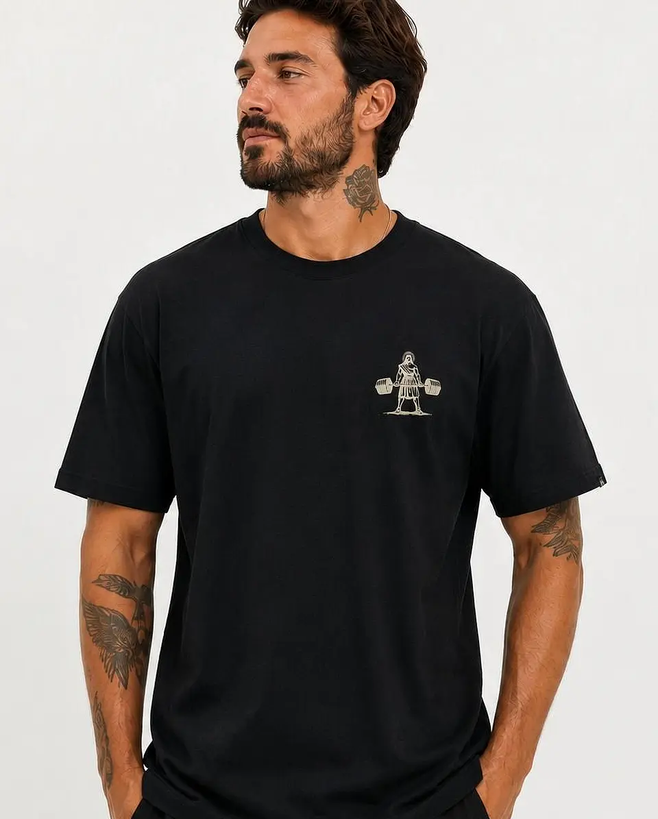 T-shirt de manga curta - Deus é minha força - Ágape Oversized Edition 4