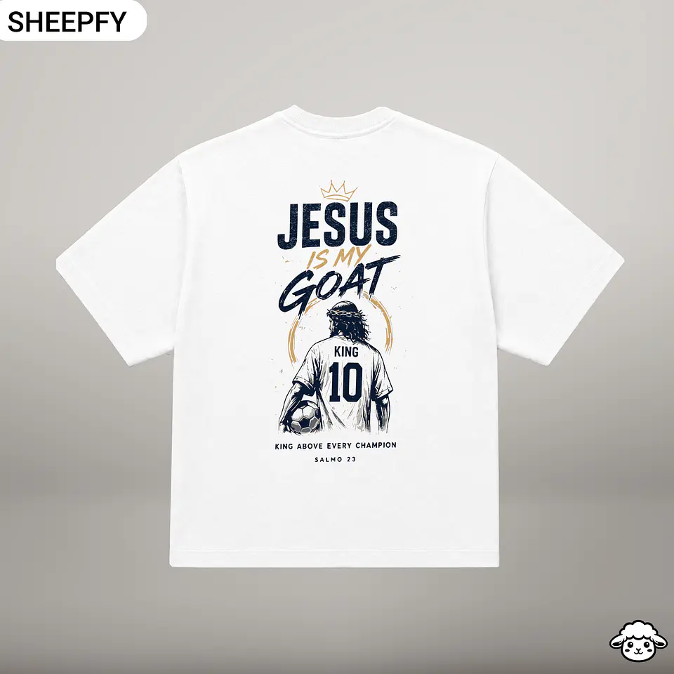 T-shirt oversized de manga curta - Jesus is My GOAT - World Cup Collection 11