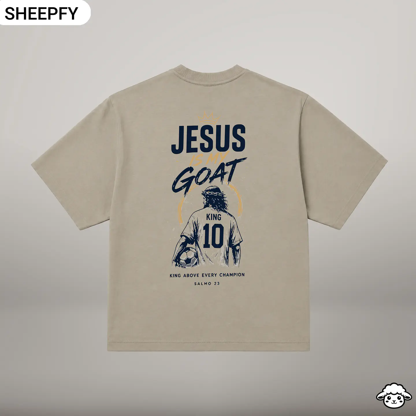 T-shirt oversized de manga curta - Jesus is My GOAT - World Cup Collection 13