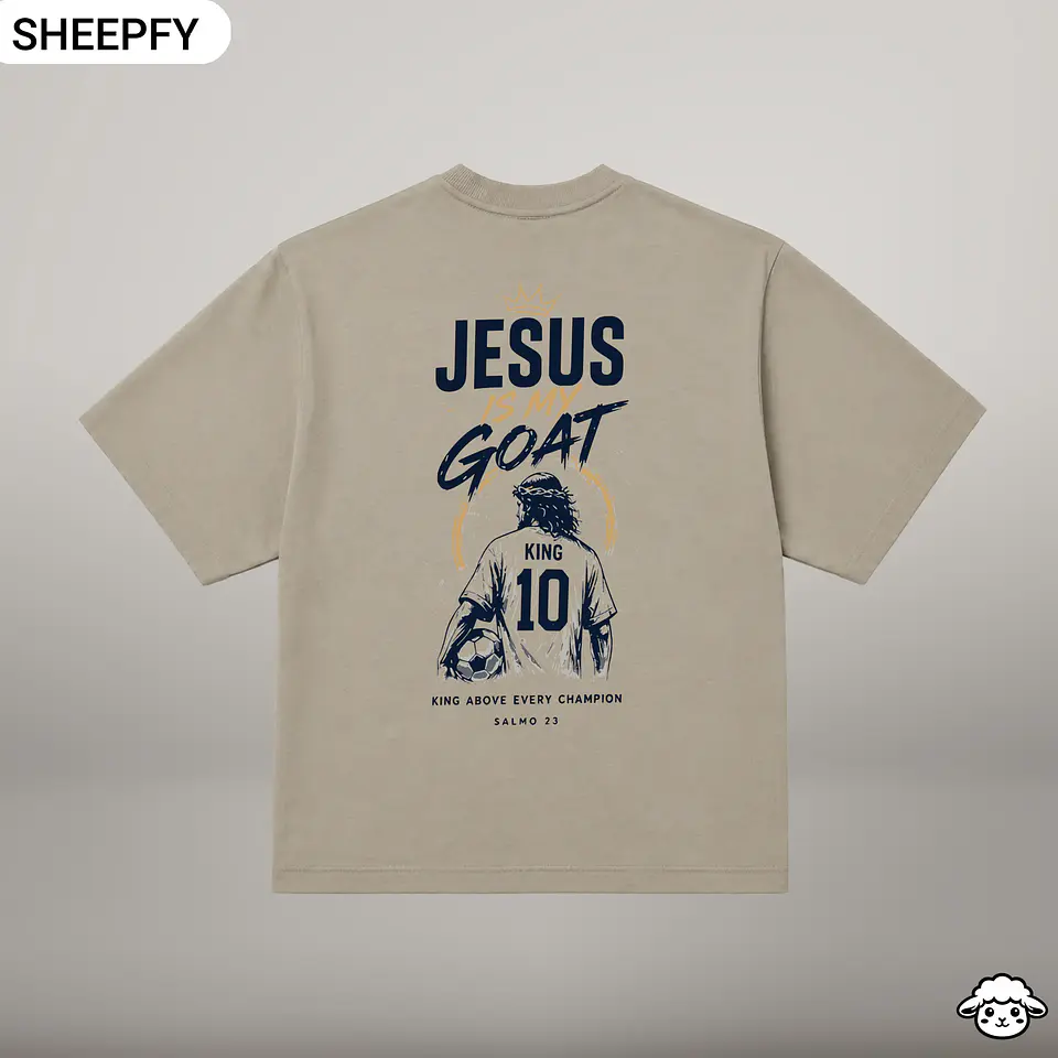 T-shirt oversized de manga curta - Jesus is My GOAT - World Cup Collection 13