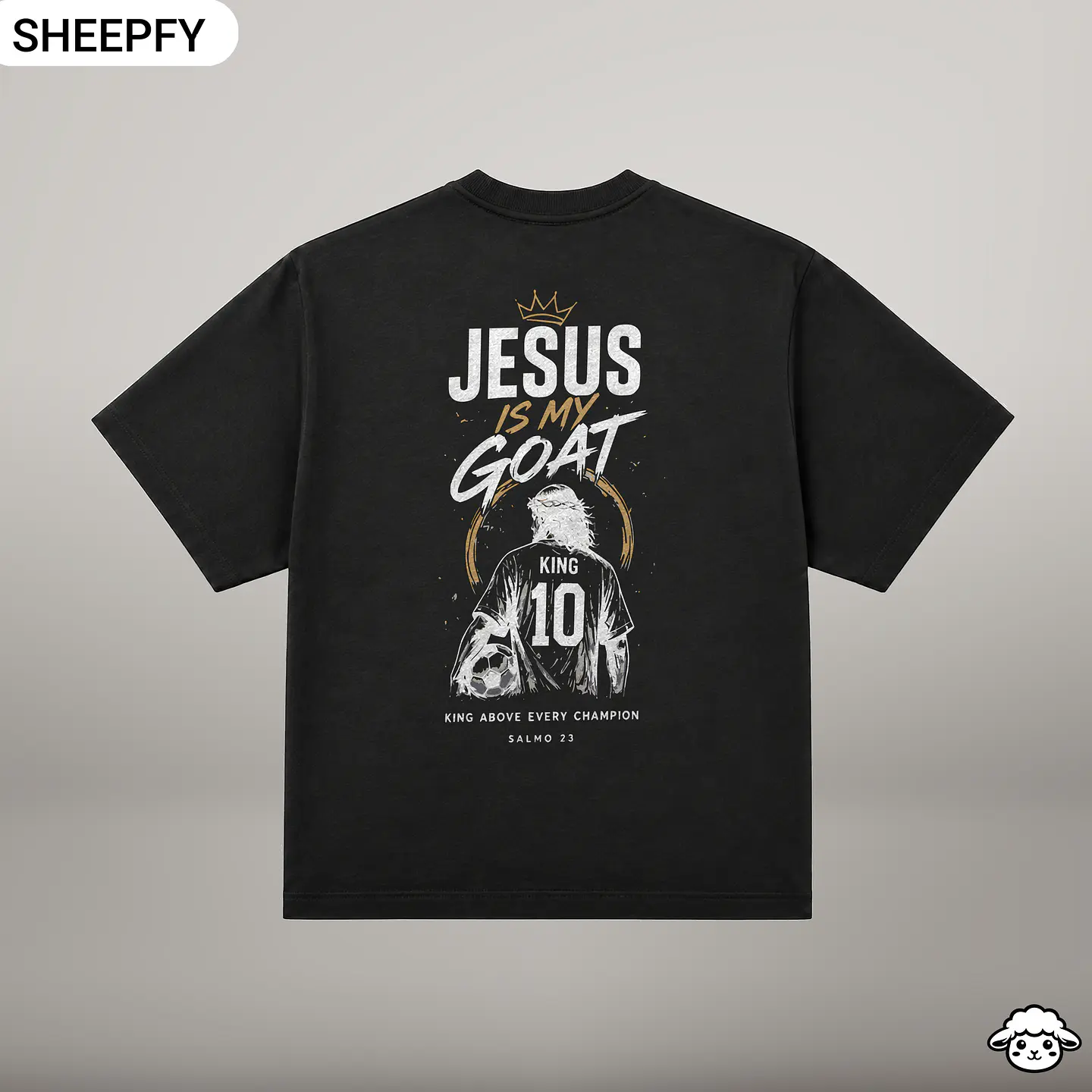 T-shirt oversized de manga curta - Jesus is My GOAT - World Cup Collection 15