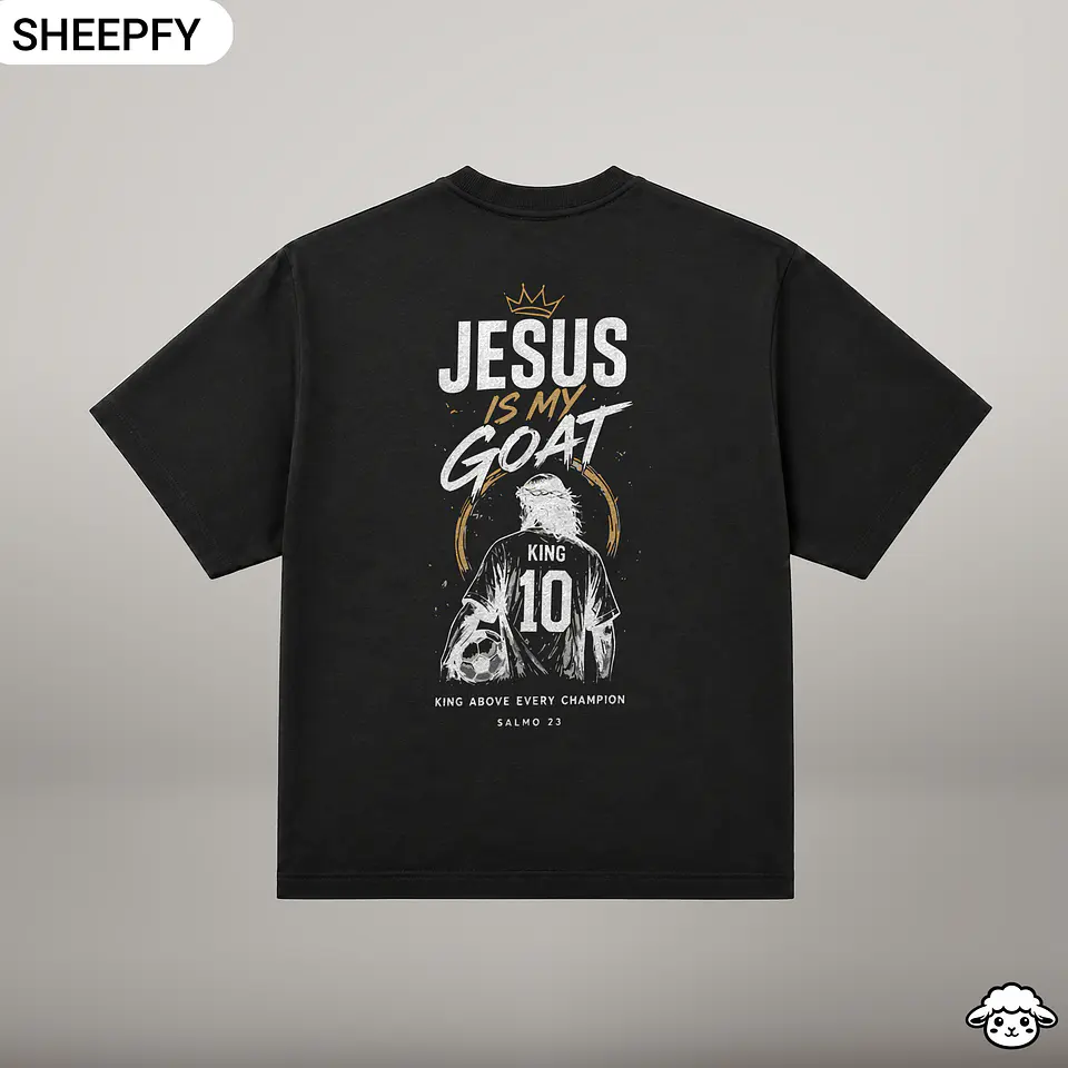 T-shirt oversized de manga curta - Jesus is My GOAT - World Cup Collection 15