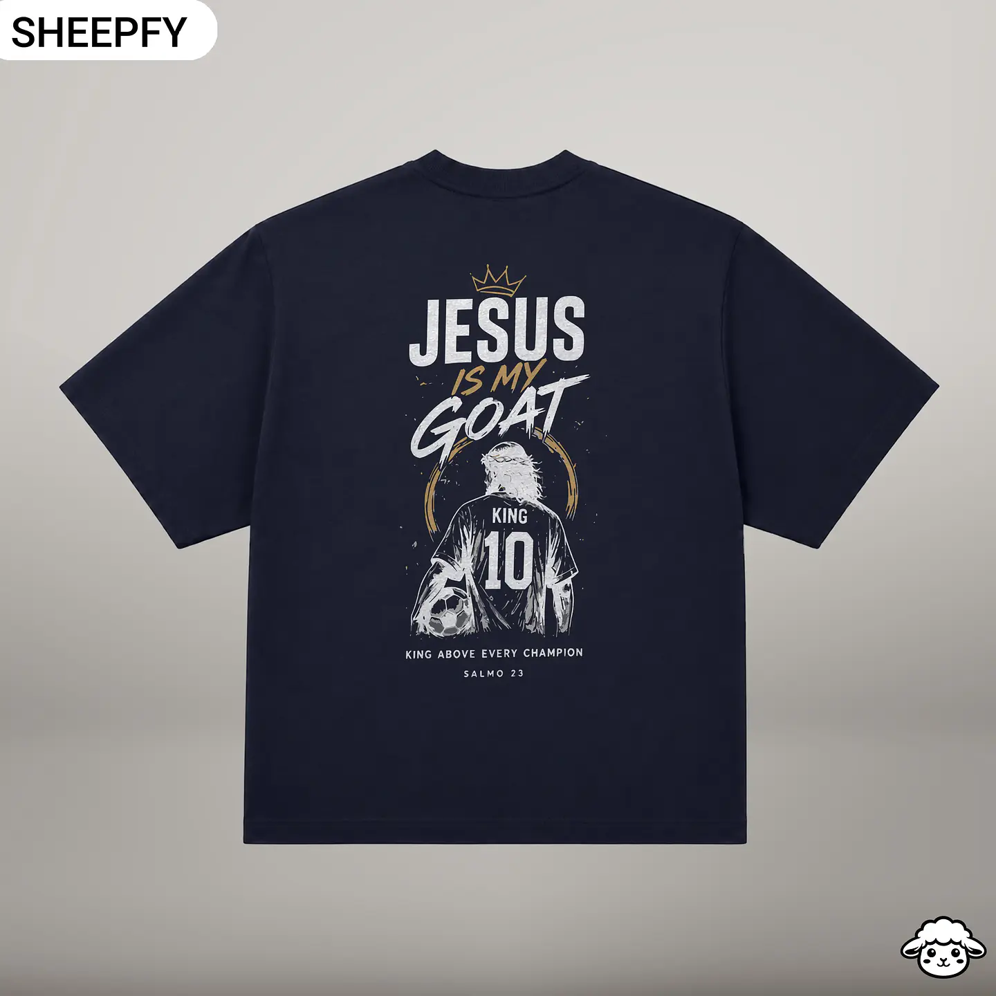 T-shirt oversized de manga curta - Jesus is My GOAT - World Cup Collection 17