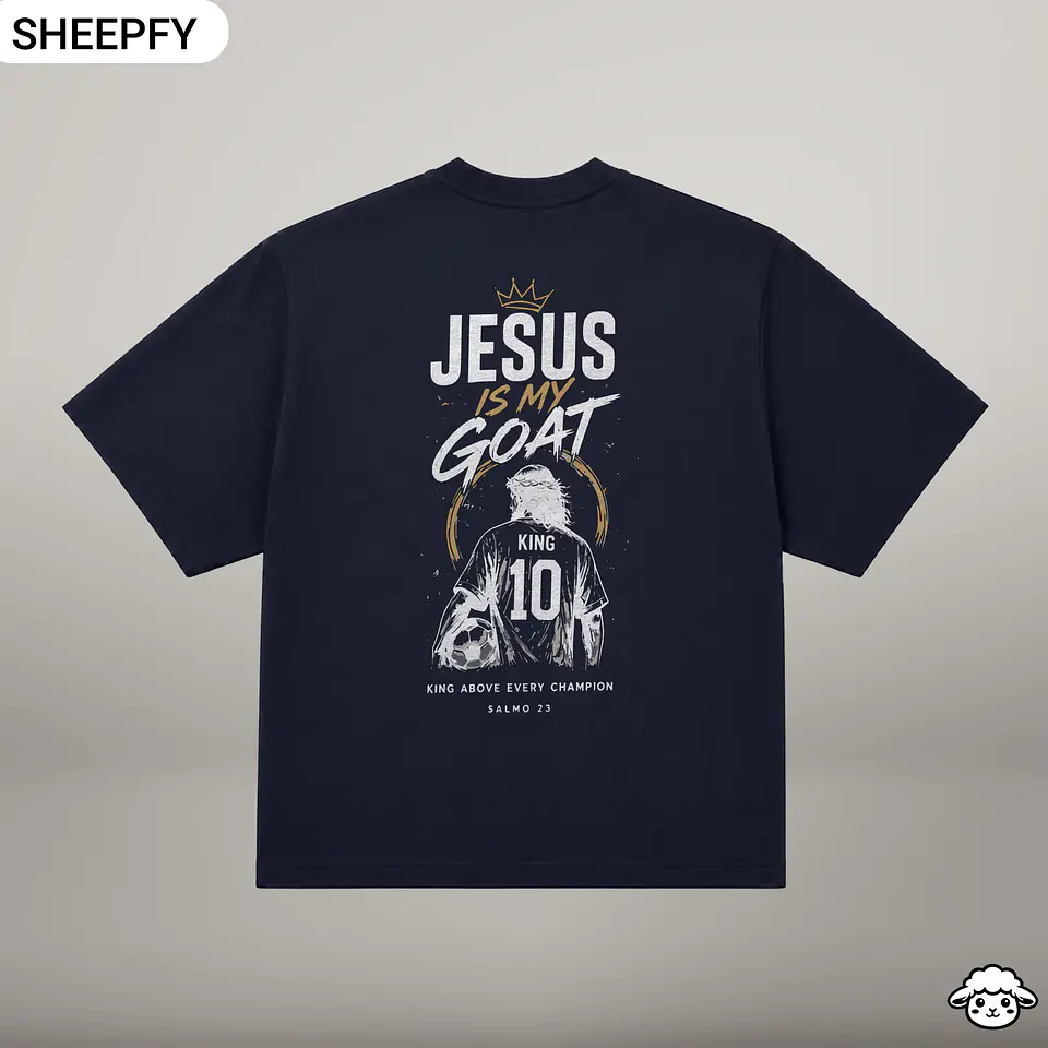 T-shirt oversized de manga curta - Jesus is My GOAT - World Cup Collection 17
