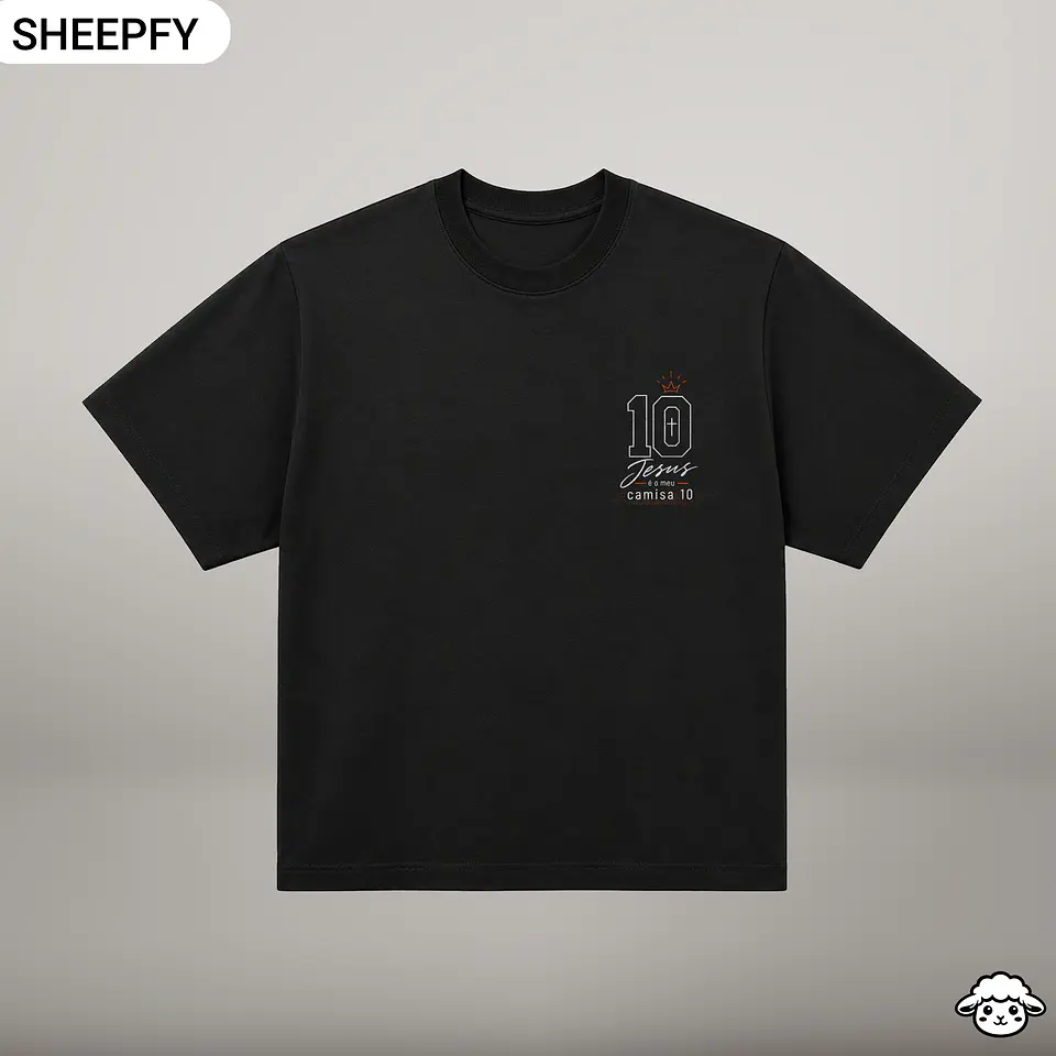 T-shirt oversized de manga curta - Jesus é meu camisa 10 - World Cup Collection 5