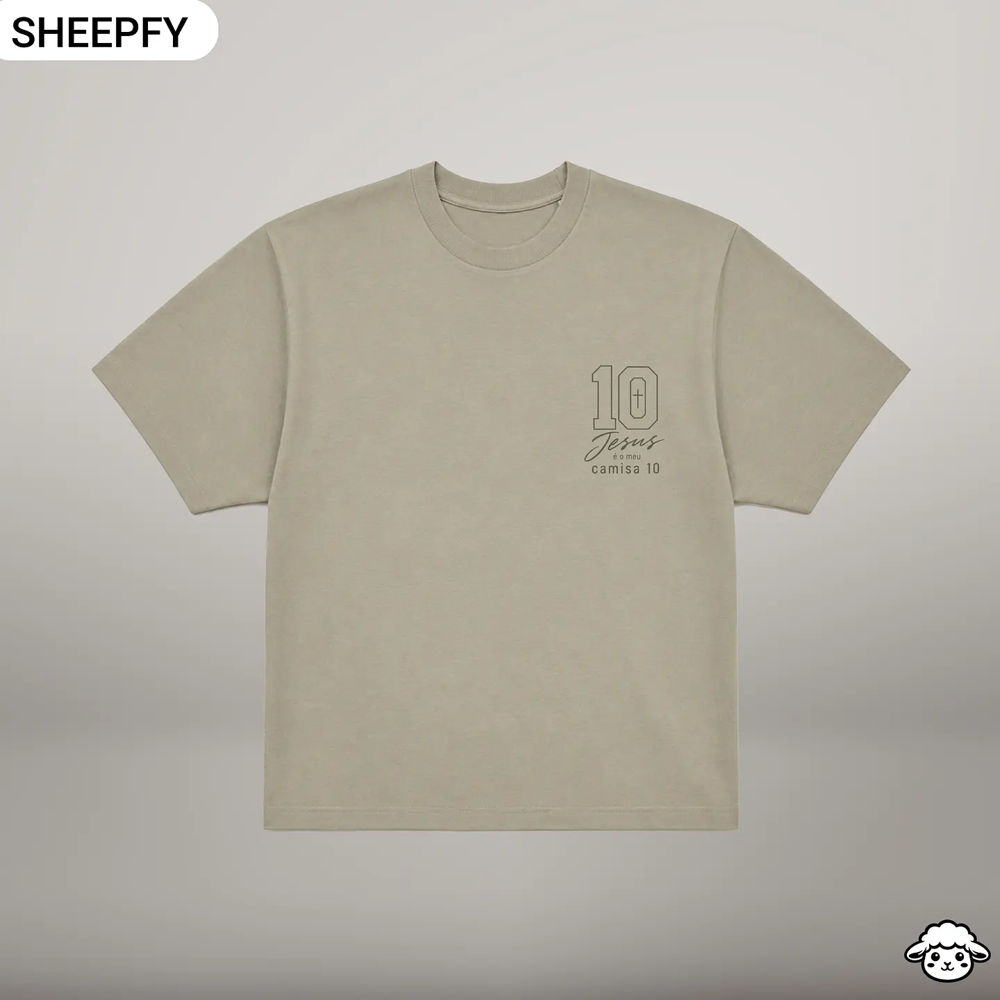 T-shirt oversized de manga curta - Jesus é meu camisa 10 - World Cup Collection 6