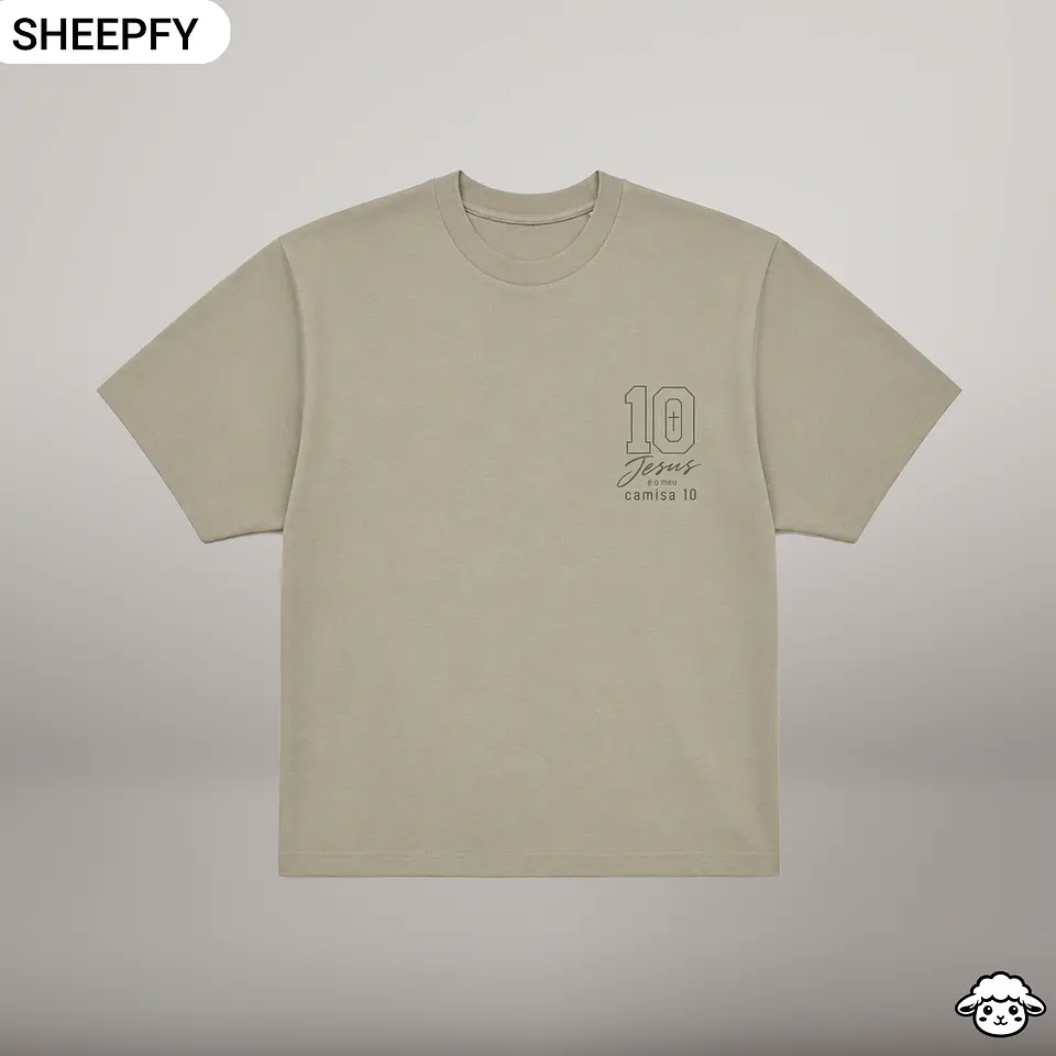 T-shirt oversized de manga curta - Jesus é meu camisa 10 - World Cup Collection 6