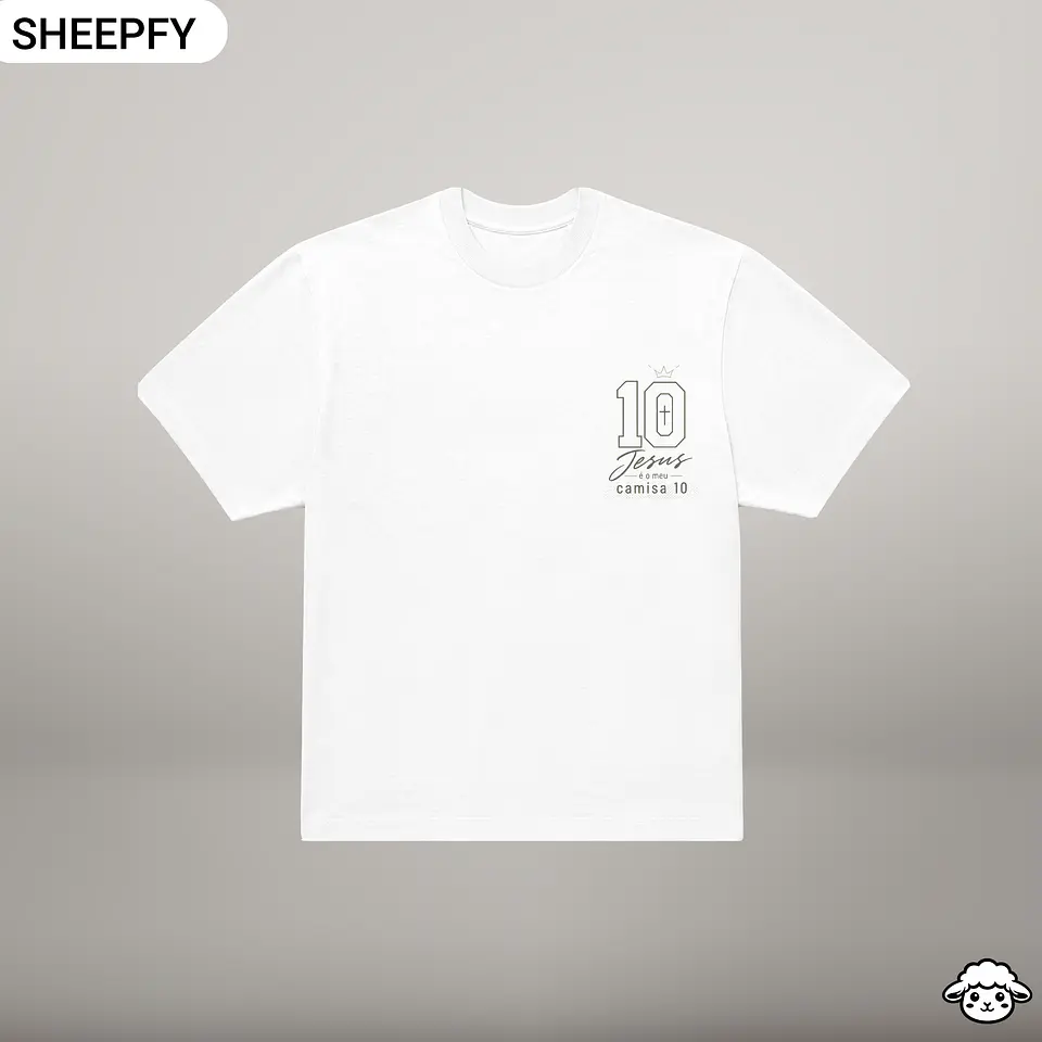 T-shirt oversized de manga curta - Jesus é meu camisa 10 - World Cup Collection 7