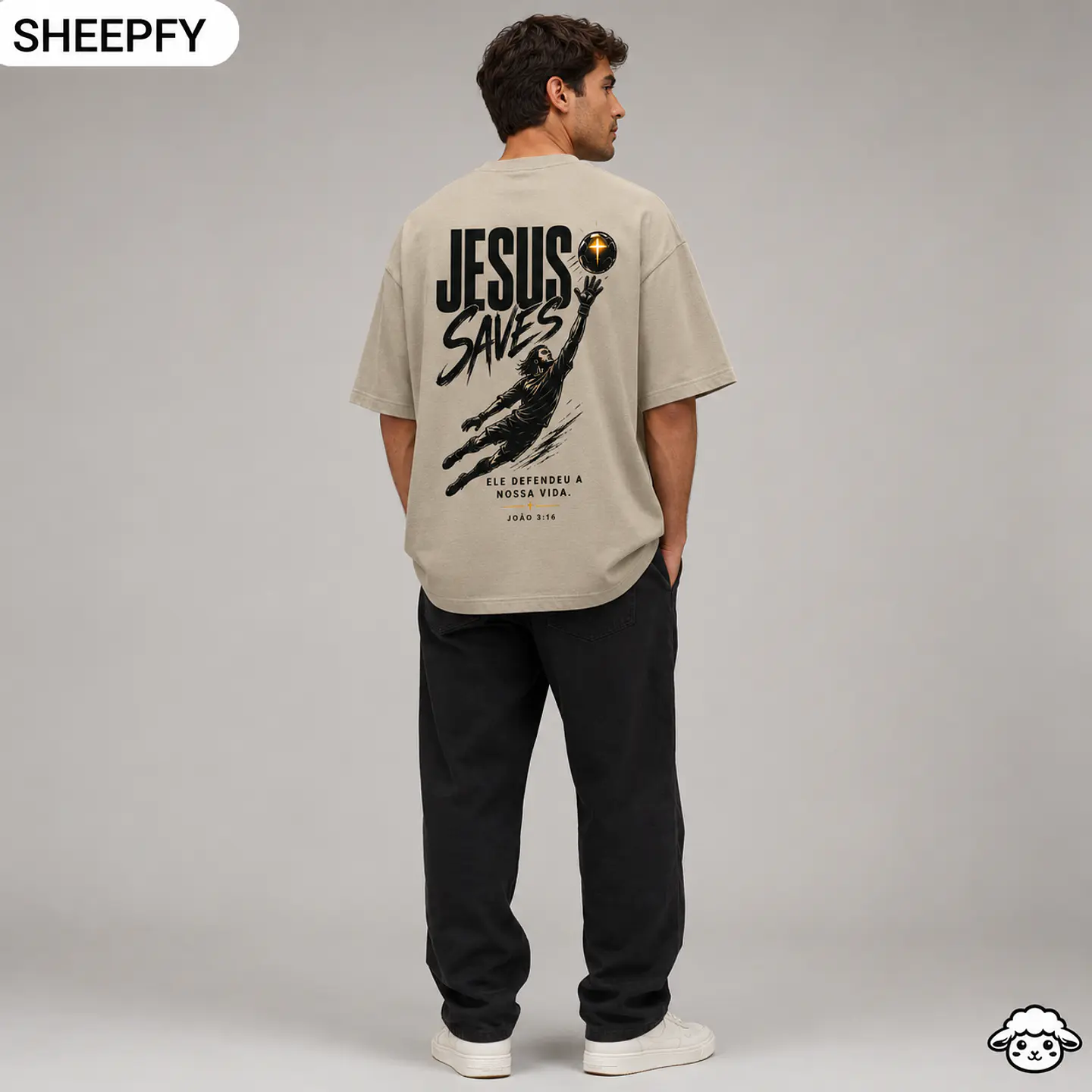 T-shirt oversized de manga curta - Jesus Saves - World Cup Collection 2