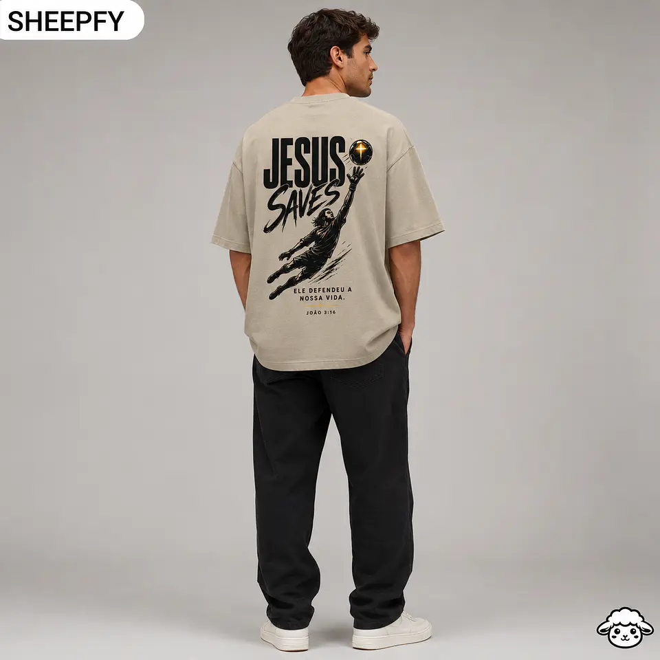 T-shirt oversized de manga curta - Jesus Saves - World Cup Collection 2