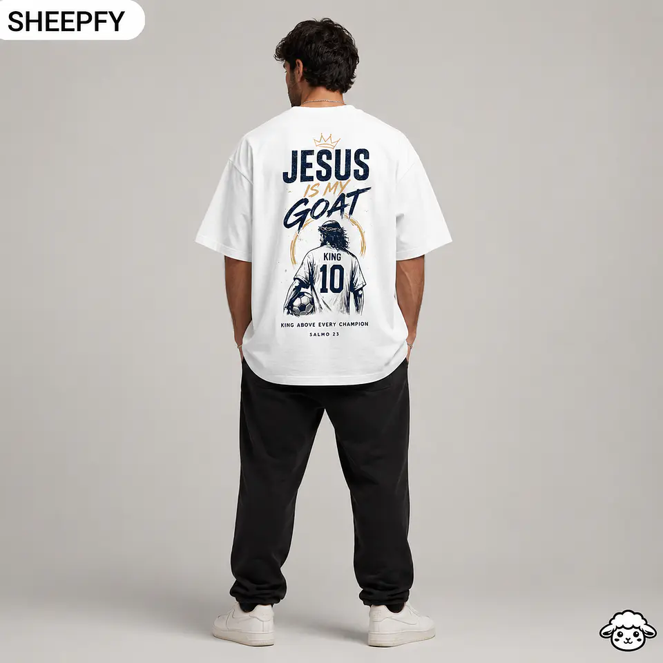 T-shirt oversized de manga curta - Jesus is My GOAT - World Cup Collection 8