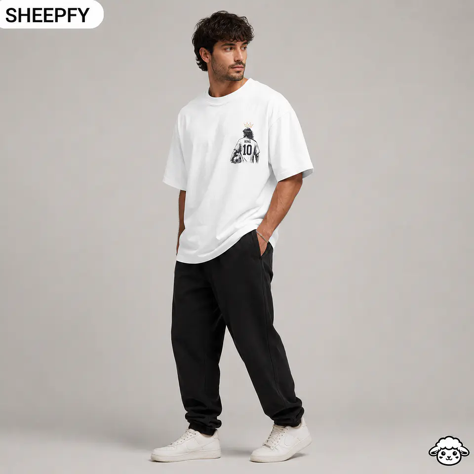 T-shirt oversized de manga curta - Jesus is My GOAT - World Cup Collection 9