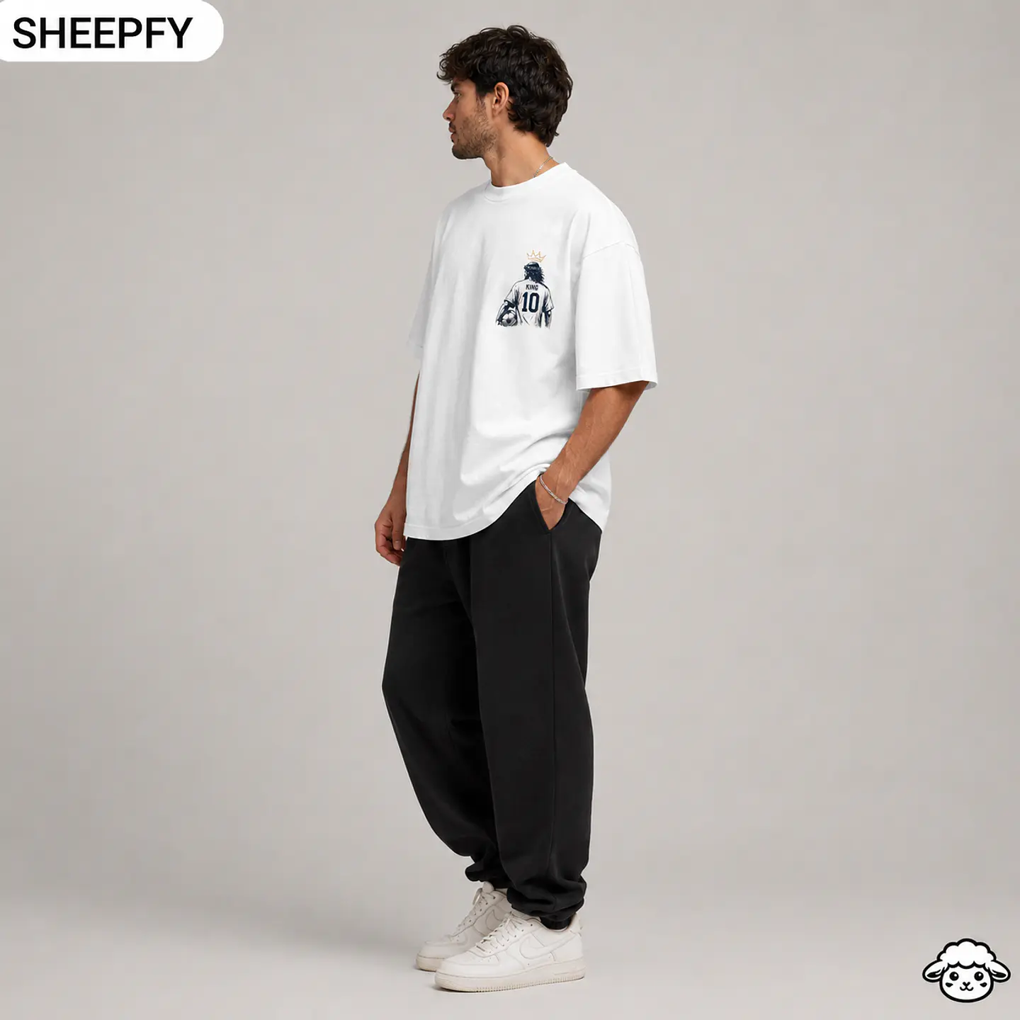 T-shirt oversized de manga curta - Jesus is My GOAT - World Cup Collection 10