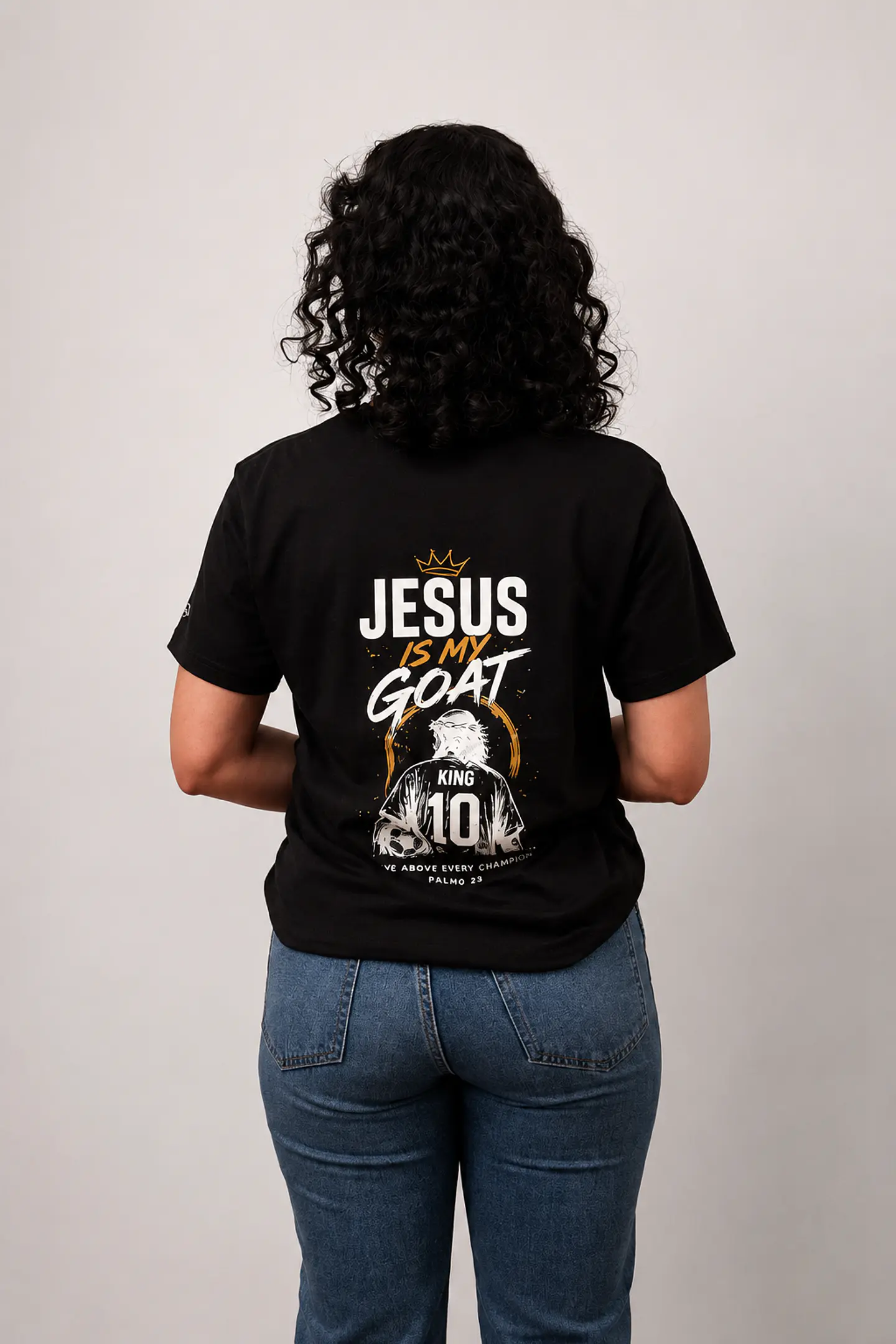 T-shirt oversized de manga curta - Jesus is My GOAT - World Cup Collection 5
