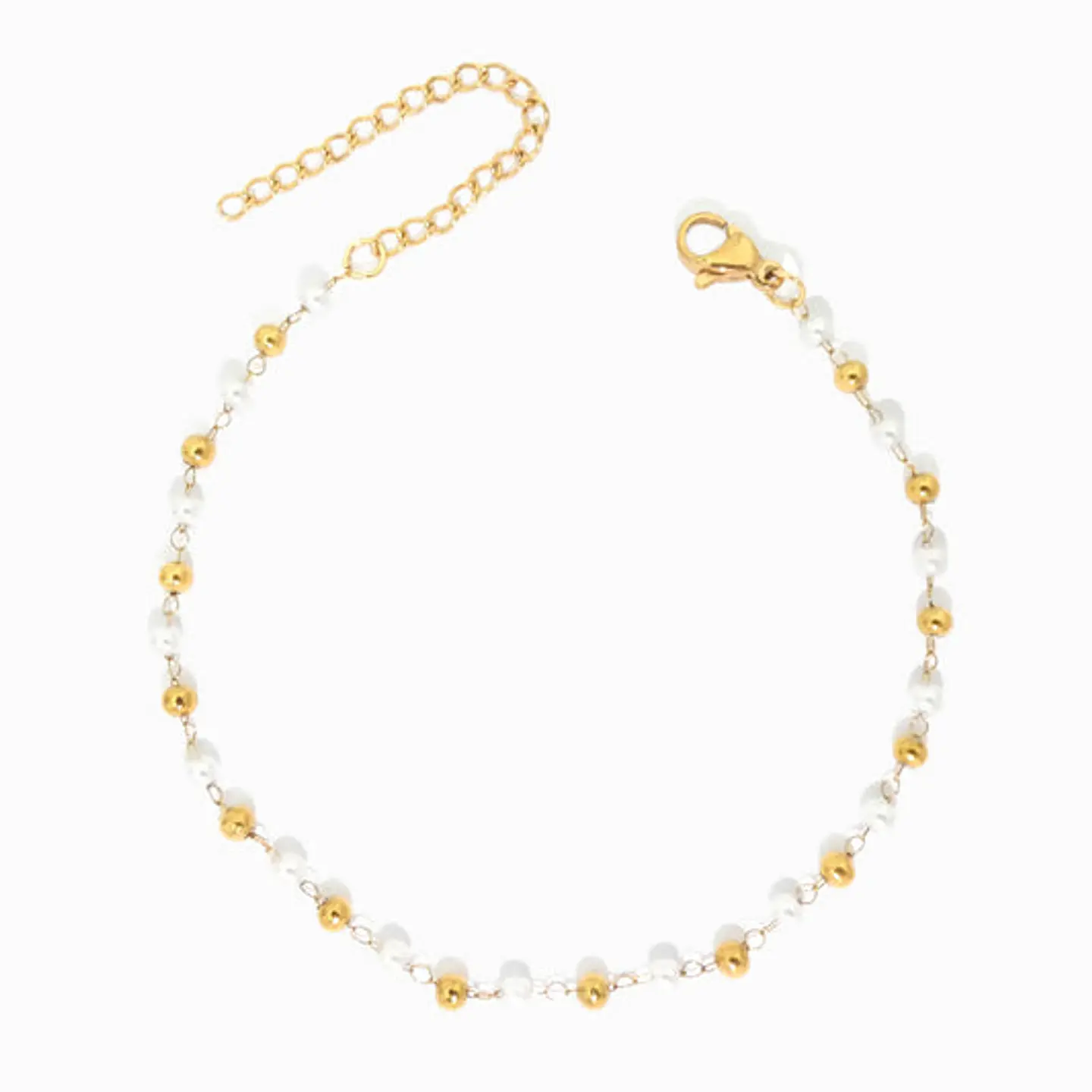Bracelet avec perles en acier inoxydable 1