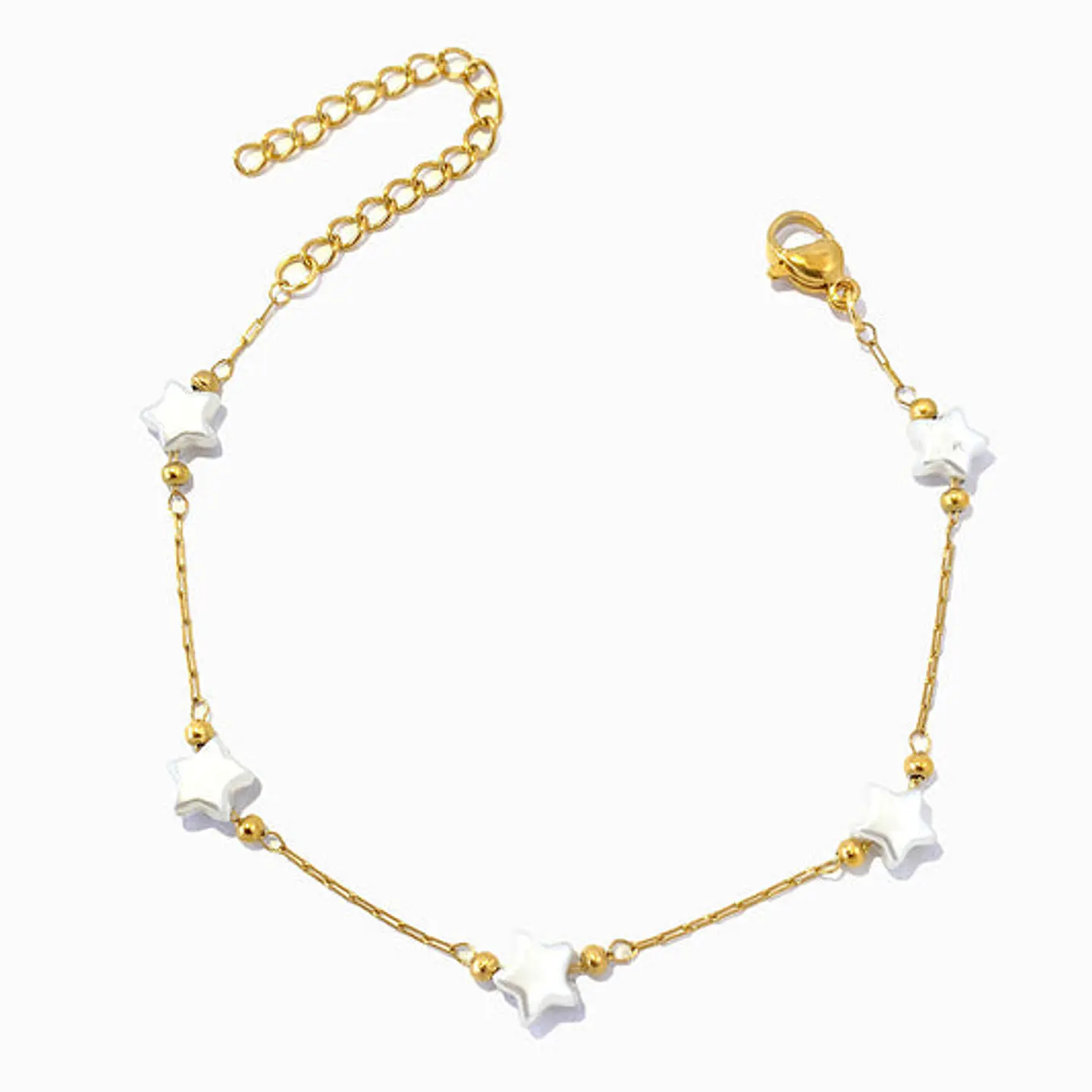 Bracelet avec perles baroques étoile - Acier inoxydable 1