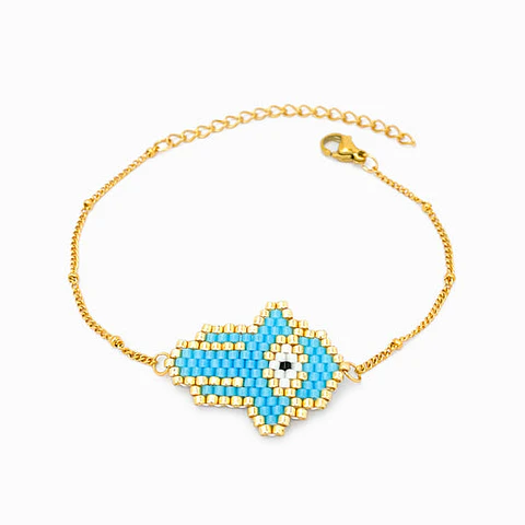 Bracelet main de Fátima Miyuki en acier inoxydable