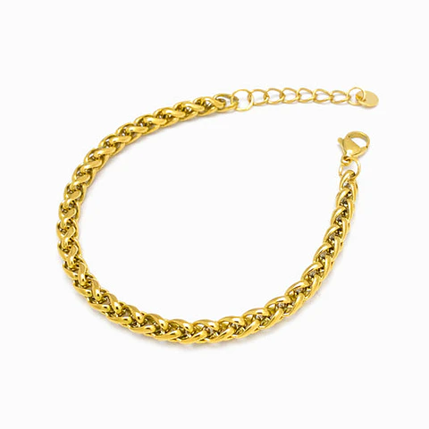 Bracelet gros maillons entrelacés 5mm en acier inoxydable