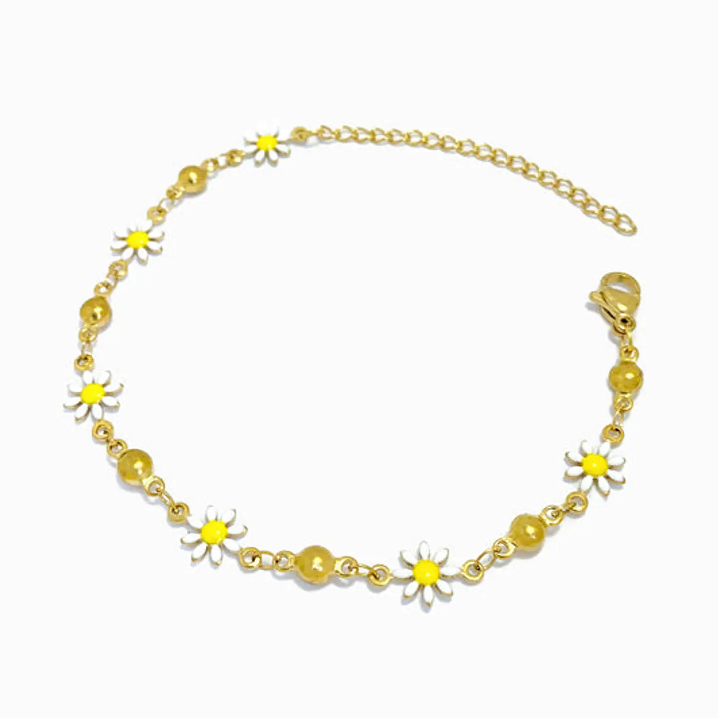 Bracelet avec marguerites en acier inoxydable 1