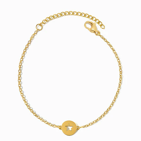 Bracelet avec étoile en acier inoxydable