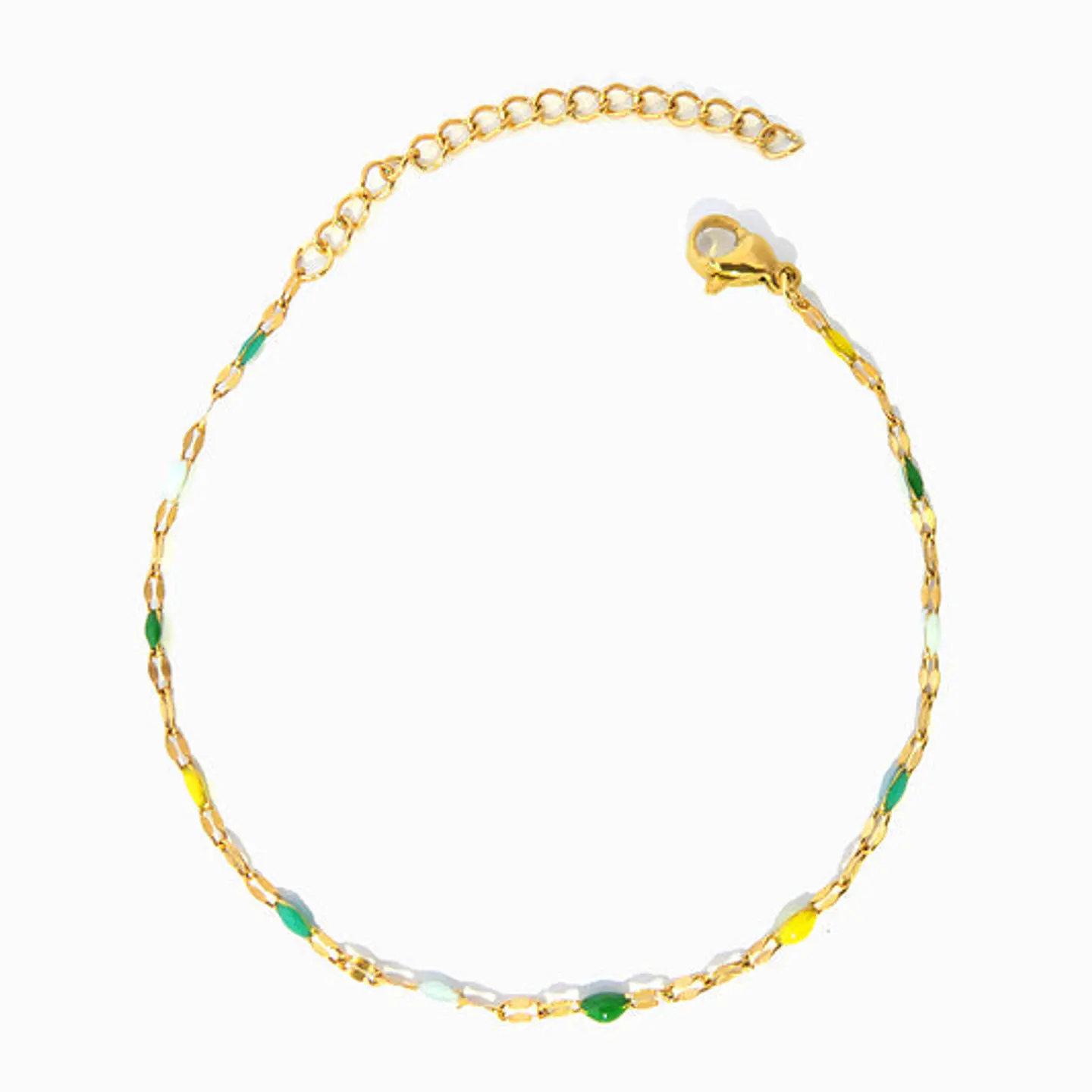 Bracelet de cheville minimaliste en acier inoxydable et émail 1