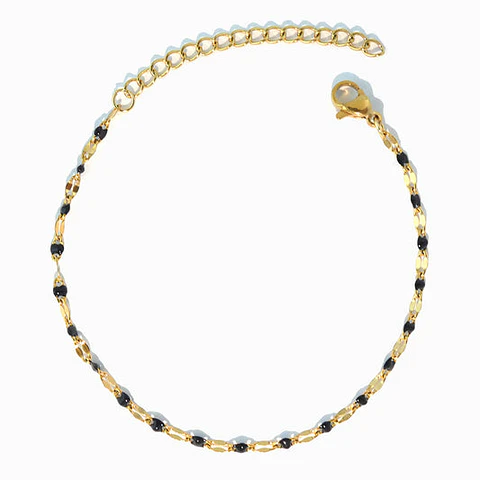 Bracelet de cheville minimaliste en acier inoxydable et émail