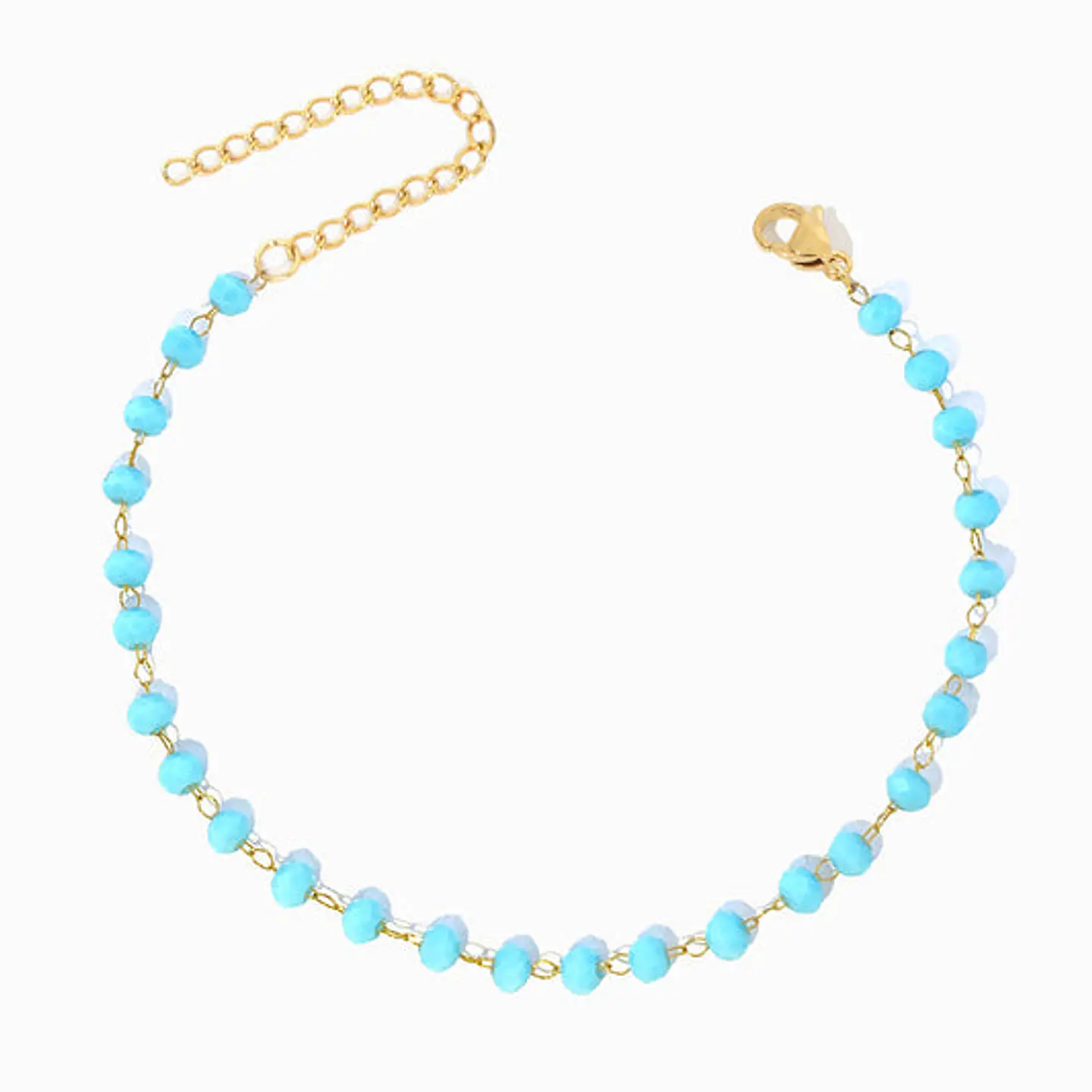 Bracelet avec cristal bleu en acier inoxydable 1