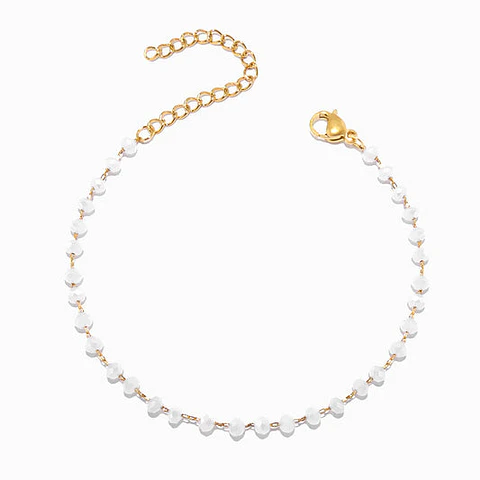Bracelet avec cristal blanc en acier inoxydable