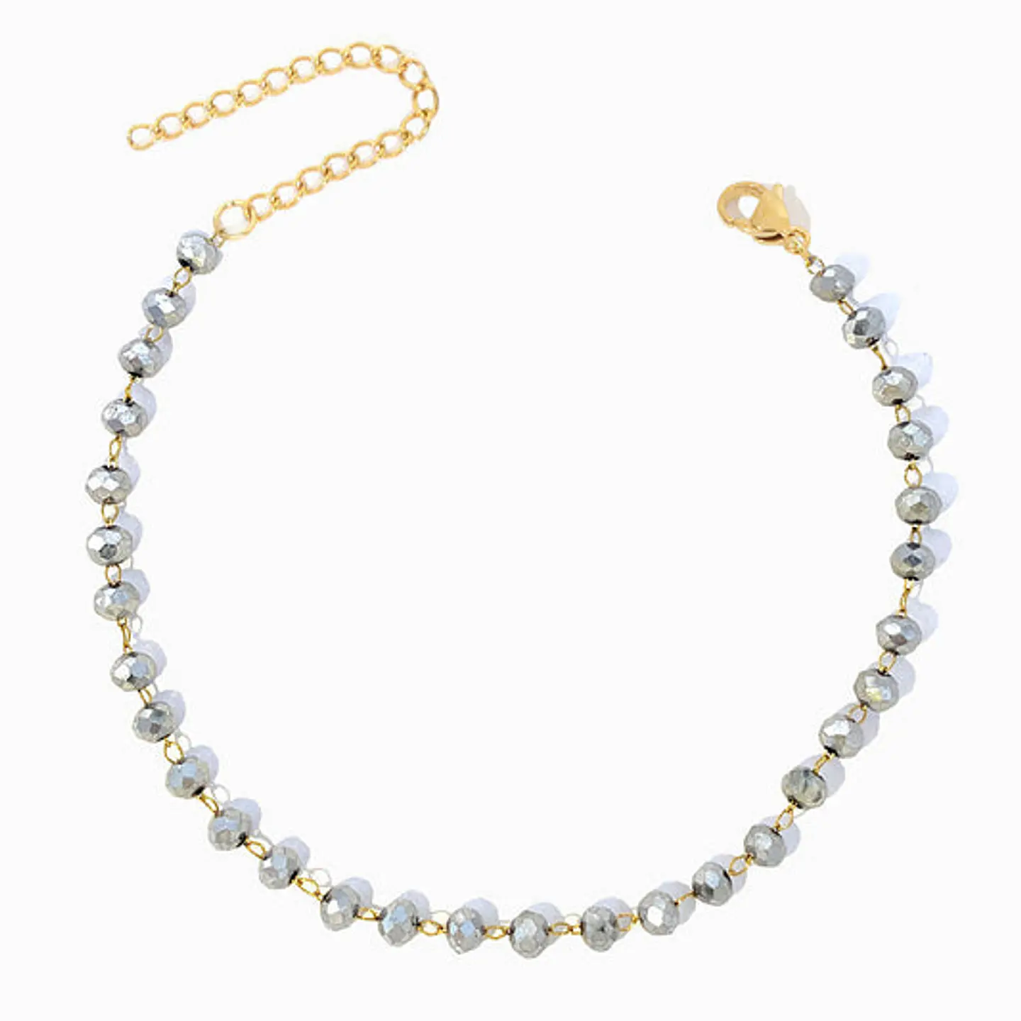 Bracelet avec cristal argenté en acier inoxydable 1