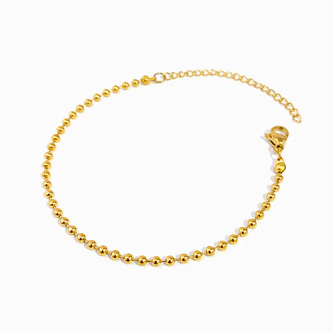 Bracelet avec billes 2mm en acier inoxydable