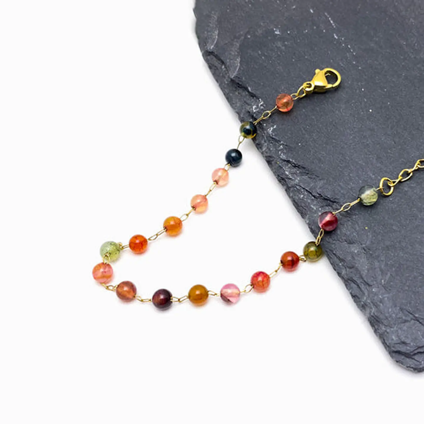 Bracelet agate en acier inoxydable 1