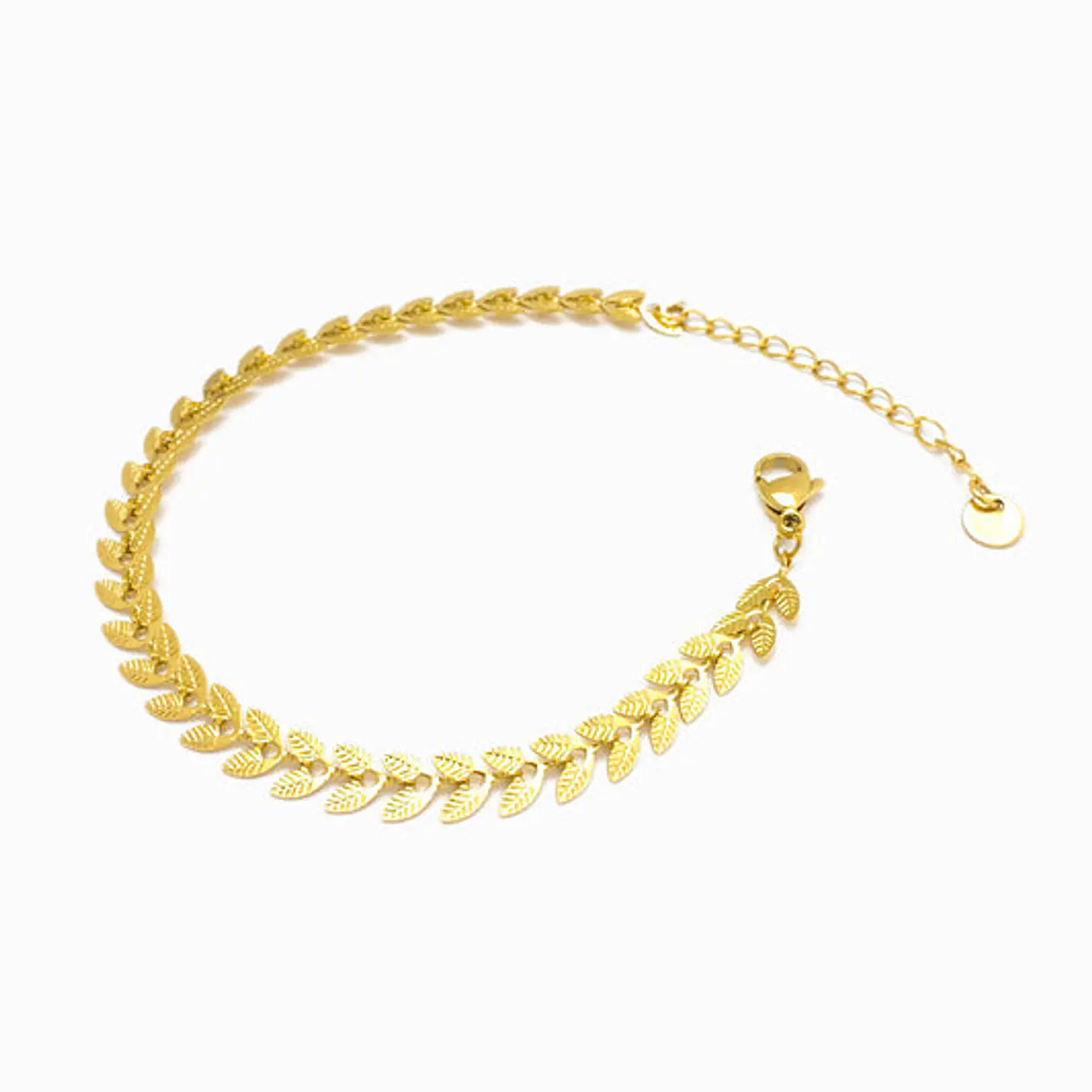 Bracelet motif feuille en acier inoxydable 1