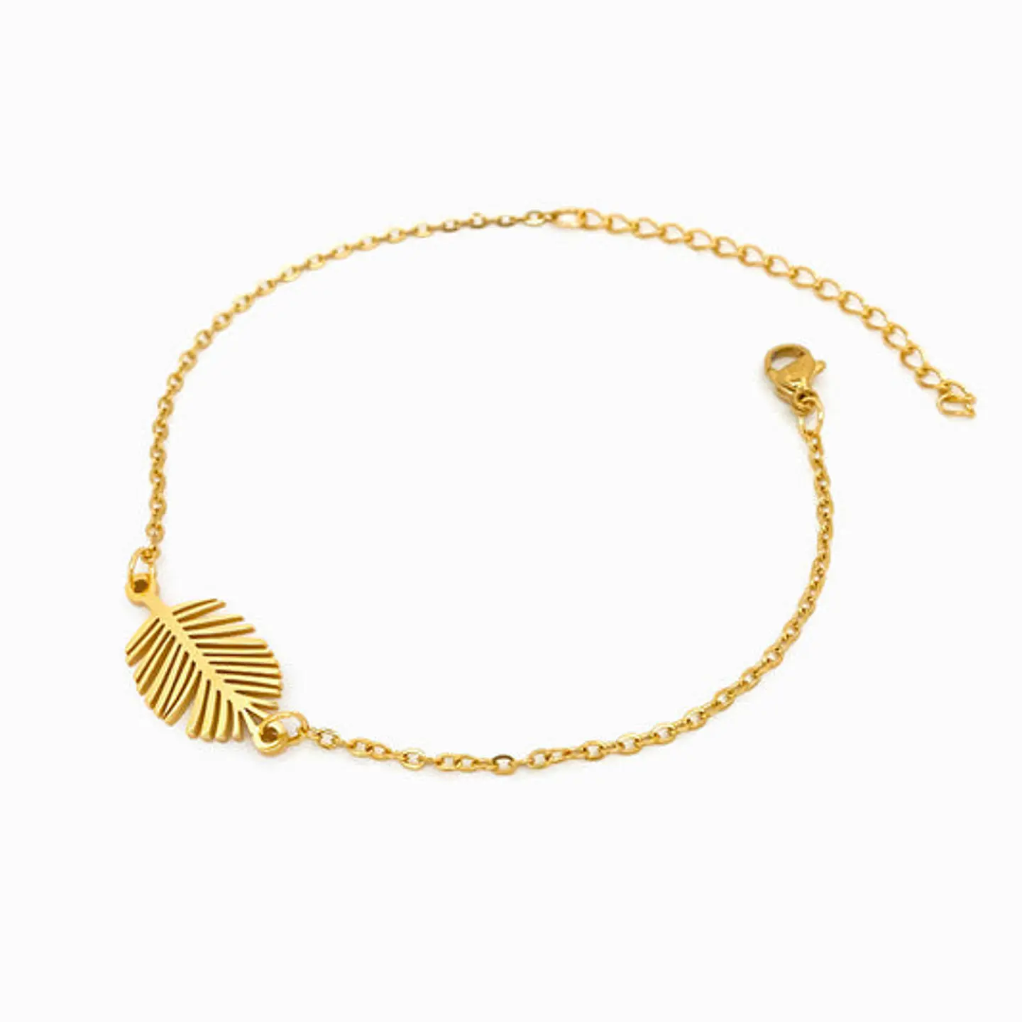 Bracelet motif feuille de palmier en acier inoxydable 1