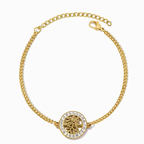 Bracelet motif arbre de vie en acier inoxydable