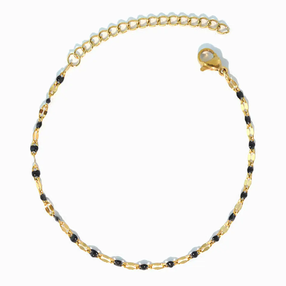 Bracelet minimaliste en acier inoxydable et émail 1