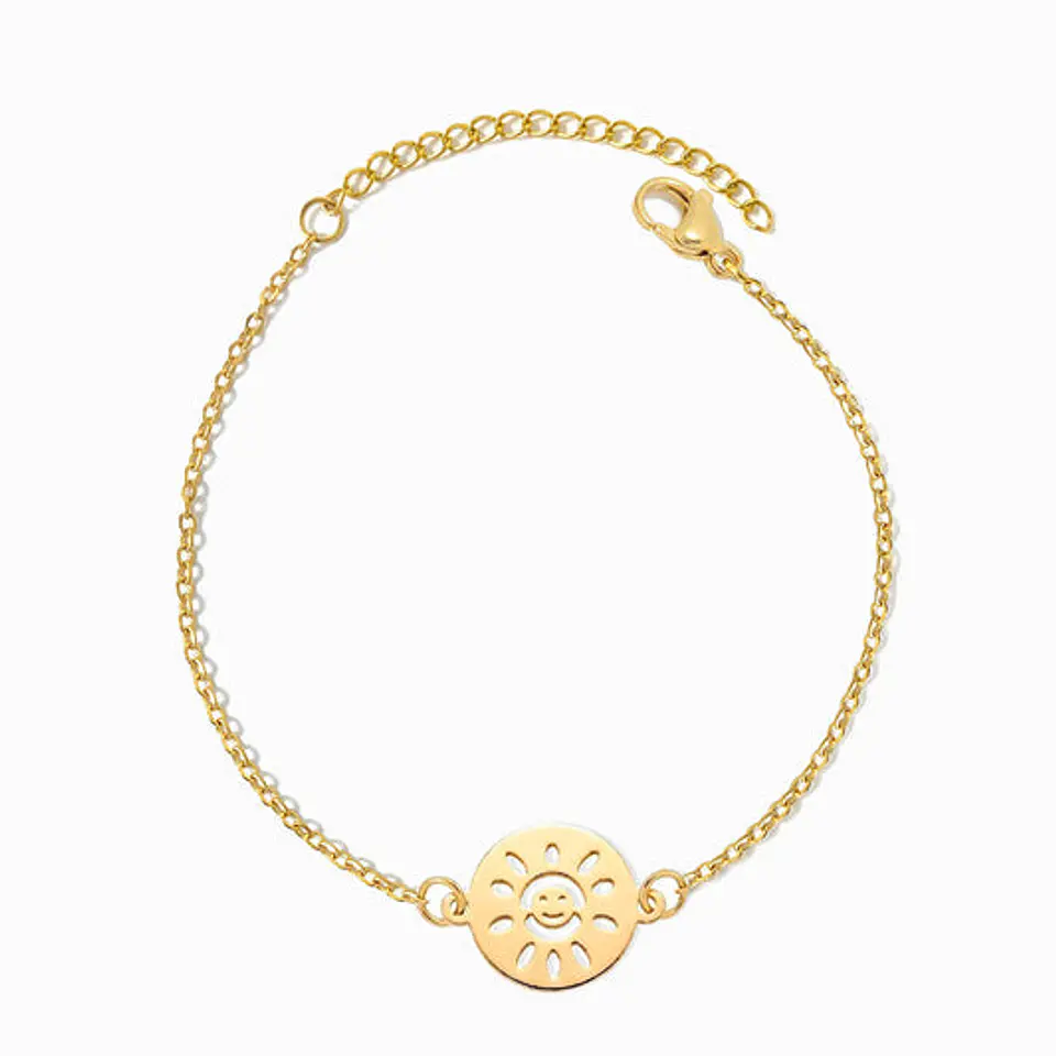 Bracelet tournesol avec smile en acier inoxydable 1