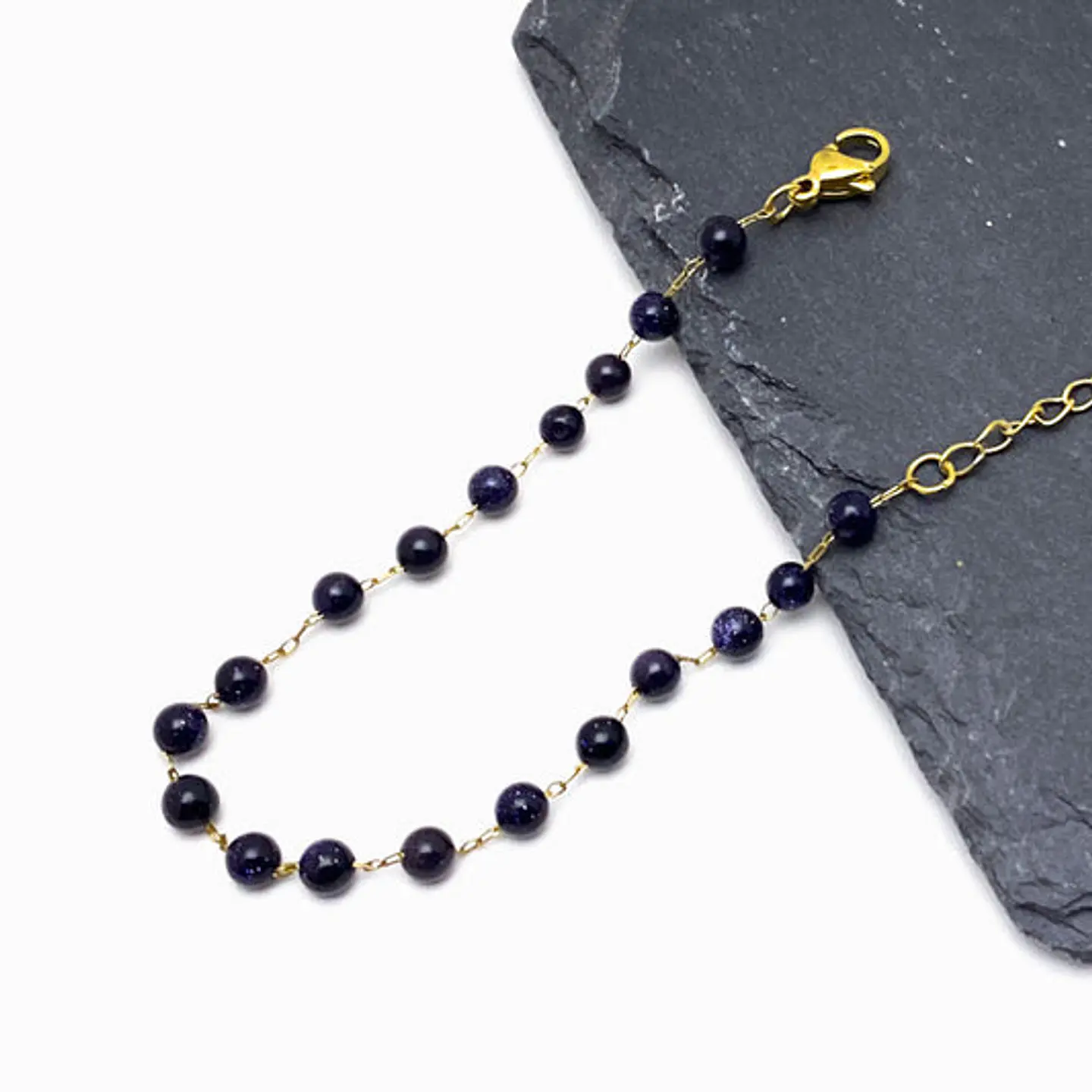 Bracelet pierre de lune (ou de l'étoile) en acier inoxydable 1