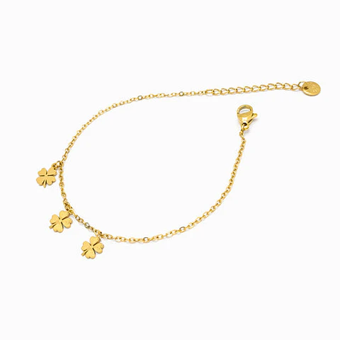 Bracelet motif trèfle en acier inoxydable