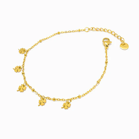 Bracelet motif trèfle en acier inoxydable