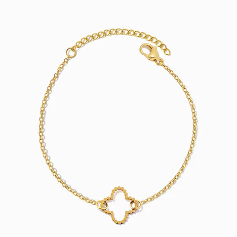 Bracelet motif trèfle en acier inoxydable