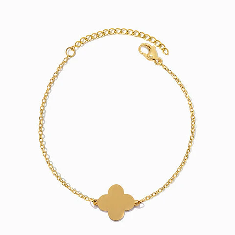 Bracelet motif trèfle en acier inoxydable