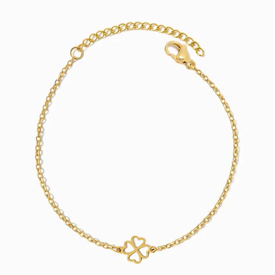 Bracelet motif trèfle en acier inoxydable 1